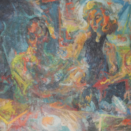 Milt Simons :: Milt & Marianne :: 35x27 1/2 :: Oil on canvas :: 1955