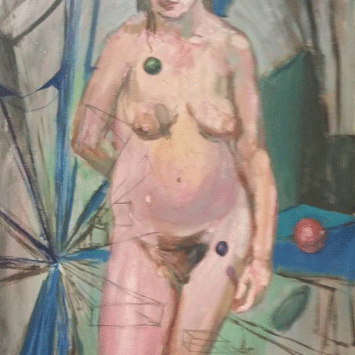 Milt Simons :: San Francisco Nude :: 25 x 49 :: Oil on canvas :: 1962