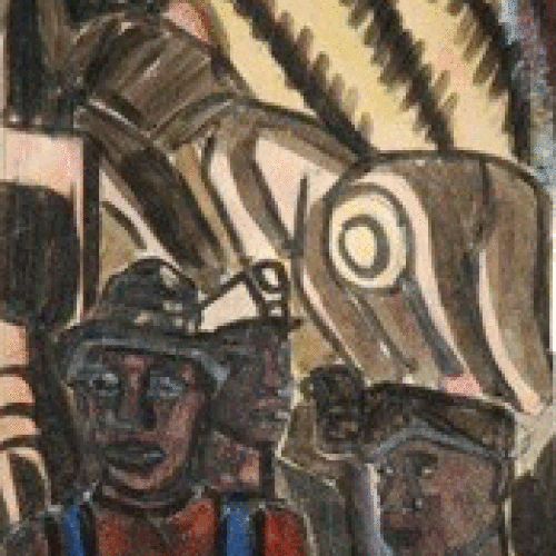 Thelma Johnson Streat :: Coal Miners :: 5 1/2 x 7 1/2 :: Watercolor
