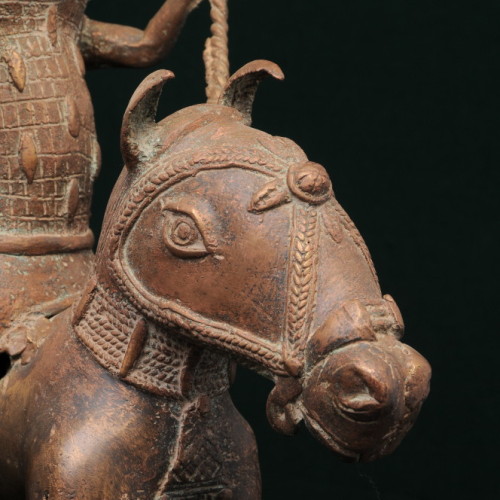 Yoruba Horseman, (bronze) left close-up