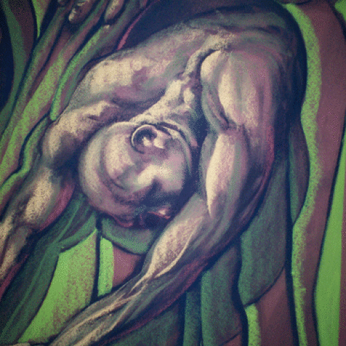 ARTIST: RIC HALL & RON SCHMITT TITLE: Exhaustion YEAR: 1983-1996 : DIMENSIONS: H 18 W 24 MEDIAN: pastel on paper