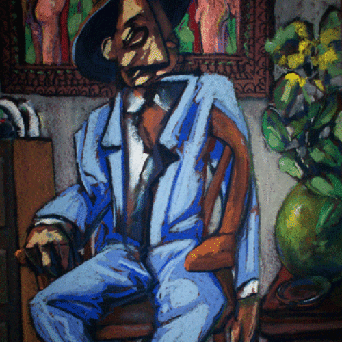 ARTIST: RIC HALL & RON SCHMITT TITLE: STEINBECK YEAR: 1994 DIMENSIONS: H 18 W 24 MEDIAN: pastel on paper