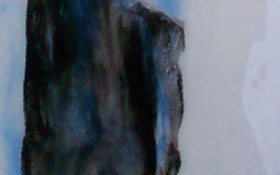 Woman in Black by the Sea
