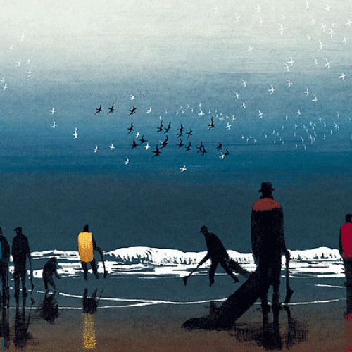 Artist: Elton Bennett Title: Sea Birds Cry YEAR: 1970 DIMENSIONS: H 19