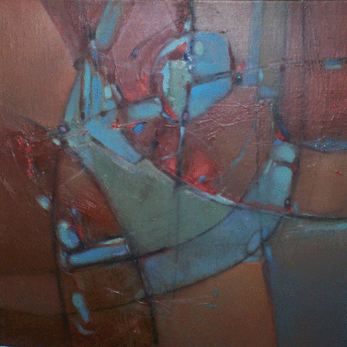 ARTIST: SCOTT J. MORGAN TITLE: RATTLE & HUM : YEAR: 2005 : DIMENSIONS: H 12 W 12 : MEDIAN: Oil on canvas