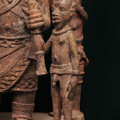 Nigerian chief with two sons and two servants (bronze) front right