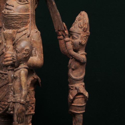 Nigerian chief with two sons and two servants (bronze) right