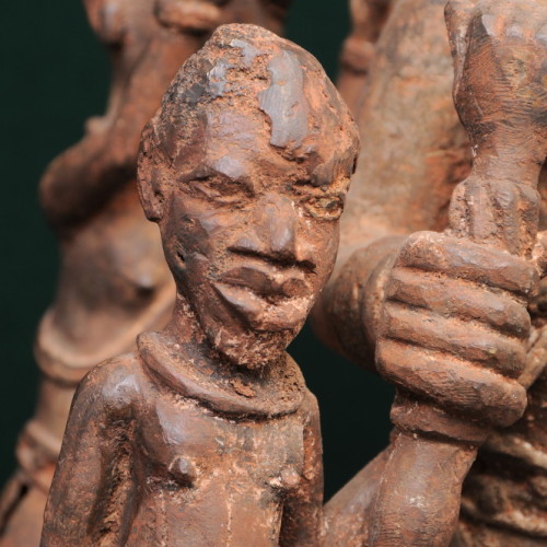 Nigerian chief with two sons and two servants (bronze) front left