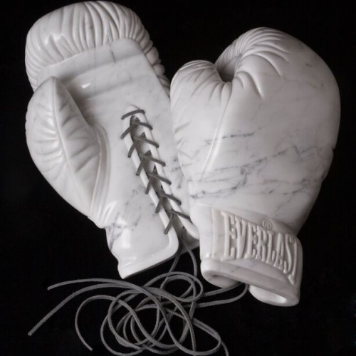 Boxing Gloves :: Carved Carrara Marble :: 7x14x14