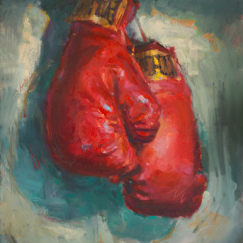 Sparring Red,  Oil on Canvas, 16x12