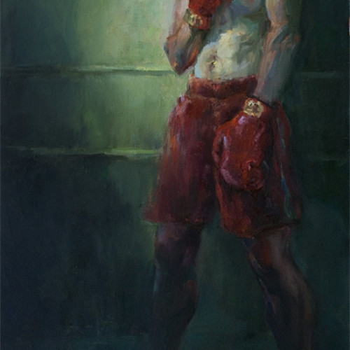 Seeking The Target, Oil on Canvas, 36x18