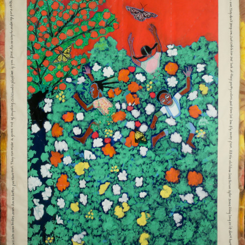 Ringgold Coming to Jones Road Part 2 #6 Chasing Butterflies Acrylic on canvas l 56x46 l 2010