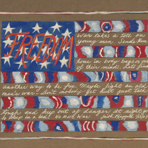 Ringgold-Flag-10 l felt pen gouache on paper l 8 1/2x10 l 2001
