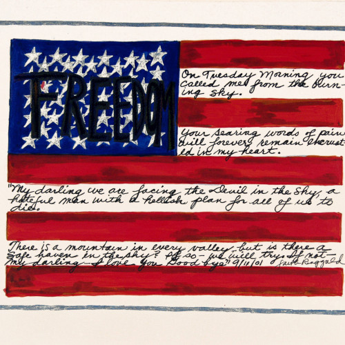 Ringgold Flag #5 l felt pen gouache on paper l 8 1/2x10 l 2001