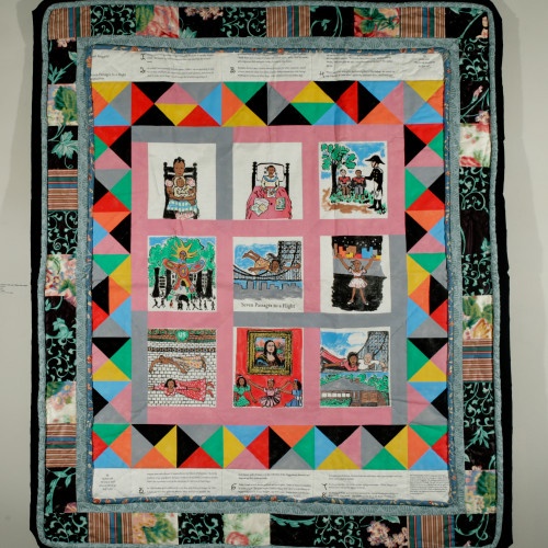 Ringgold Seven Passages to a Flight lStory Quilt l LE 30 l 50x42 l 1997