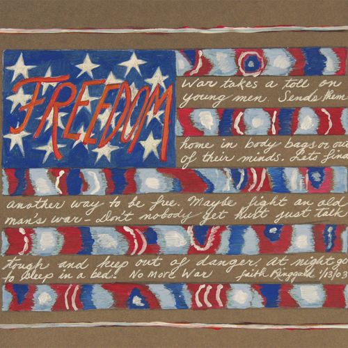 RinggoldFlag10  felt pen gouache on paper l 8 1/2x10 l 2001