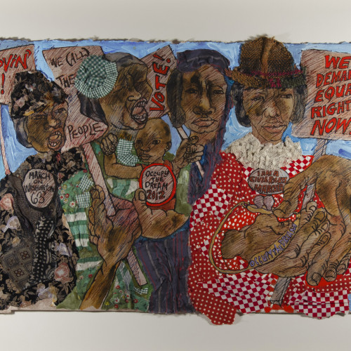 Robinson Chronicles from the Village Series- I Am a Civil Rights Worker Mixed media on paper l 15X22 l 2010-2012