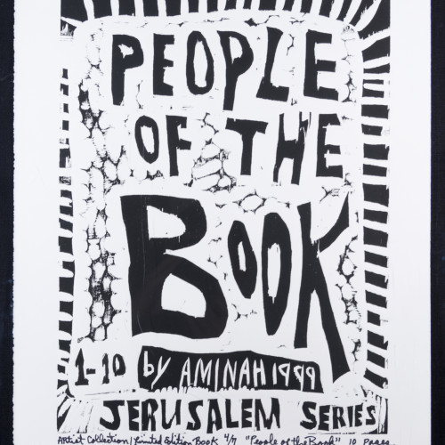 Robinson People Of The Book 1  l  b/w woodblock l 20x17 l 1999