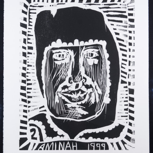 Robinson People Of The Book 2 l b/w woodblock l 20x17 l 1999