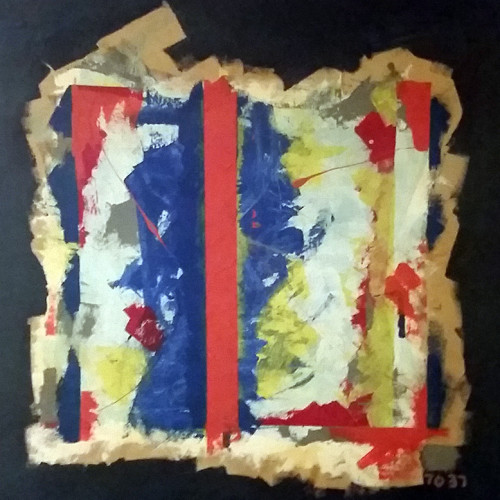 WB_MeAndMyShadow mixed media collage, oil 32.5x35