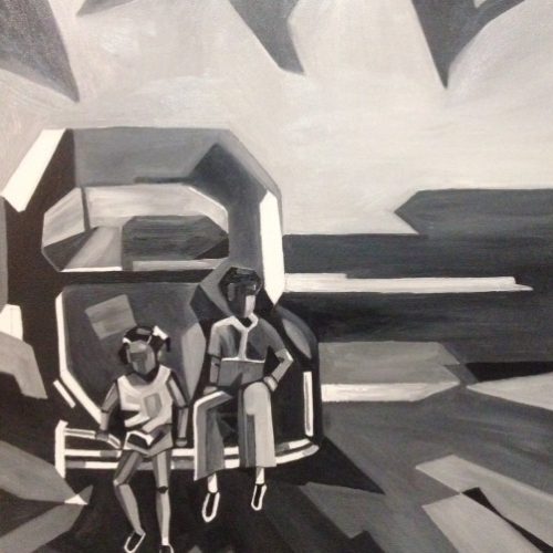 Me, jr and the VW 1977 l 16x20 l 2016 l oil on canvas